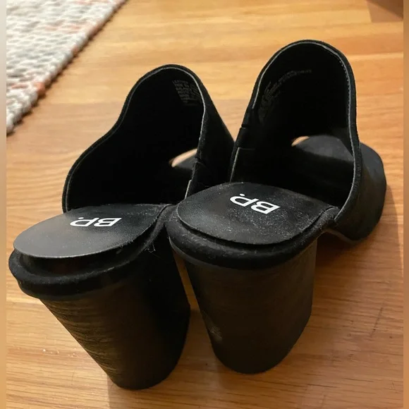 BP. Tale 2 Mule Sandal, Black Suede - Picture 3 of 5